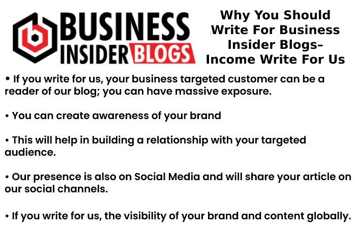 Why You Should Write For Business Insider Blogs– Income Write For Us