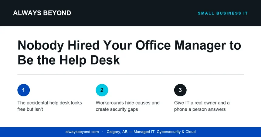 nobody hired your office manager to be the help desk