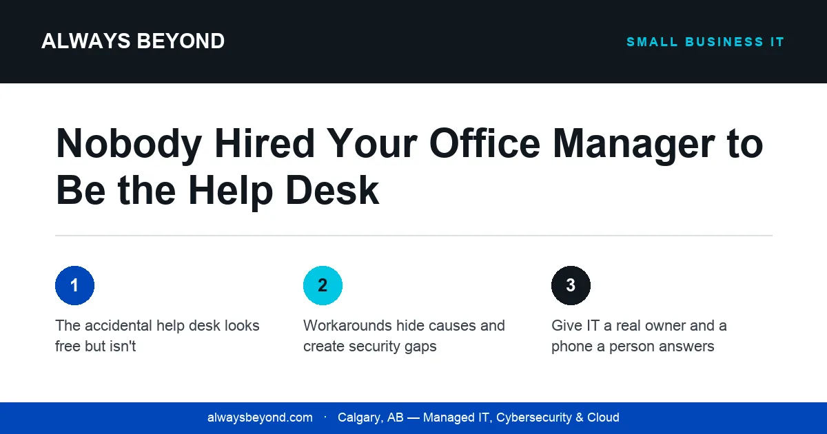 nobody hired your office manager to be the help desk